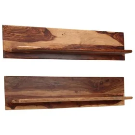 Wall shelves 2 pcs solid sheesham wood 118x26x20 cm by vidaXL, Shelves and shelves - Ref: Foro24-247931, Price: 143,69 €, Dis...