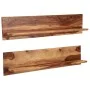 Wall shelves 2 pcs solid sheesham wood 118x26x20 cm by vidaXL, Shelves and shelves - Ref: Foro24-247931, Price: 143,64 €, Dis...