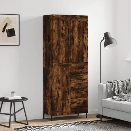 Aparador alto madera contrachapada roble ahumado 69,5x34x180 cm de vidaXL, Aparadores - Ref: Foro24-3199822, Precio: 168,41 €...