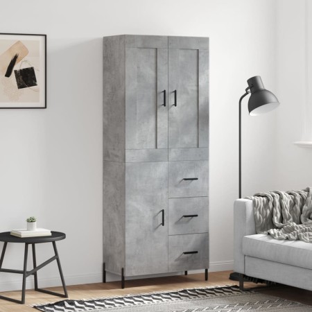 Hohes Sideboard aus betongrauem Sperrholz, 69,5 x 34 x 180 cm von vidaXL, Sideboards - Ref: Foro24-3199821, Preis: 169,09 €, ...