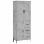Concrete gray plywood tall sideboard 69.5x34x180 cm by vidaXL, Sideboards - Ref: Foro24-3199821, Price: 164,77 €, Discount: %