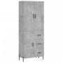 Hohes Sideboard aus betongrauem Sperrholz, 69,5 x 34 x 180 cm von vidaXL, Sideboards - Ref: Foro24-3199821, Preis: 169,09 €, ...