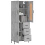 Concrete gray plywood tall sideboard 69.5x34x180 cm by vidaXL, Sideboards - Ref: Foro24-3199821, Price: 169,09 €, Discount: %