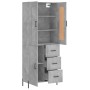 Concrete gray plywood tall sideboard 69.5x34x180 cm by vidaXL, Sideboards - Ref: Foro24-3199821, Price: 169,09 €, Discount: %