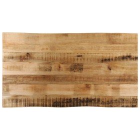 Tablero de mesa borde natural madera maciza mango 120x60x3,8 cm