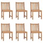Sillas de jardín 6 unidades con cojines madera maciza de teca