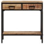 Mesa consola madera maciza de mango rugosa 70x35x70 cm
