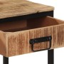 Mesa consola madera maciza de mango rugosa 70x35x70 cm