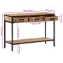 Mesa consola madera maciza de mango rugosa 100x35x70 cm