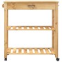 Carrito de cocina MONZA madera maciza de pino 84x40x88,5 cm
