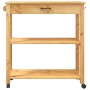 Carrito de cocina MONZA madera maciza de pino 84x40x88,5 cm