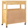 Carrito de cocina MONZA madera maciza de pino 84x40x88,5 cm