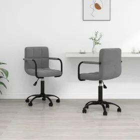 Drehbare Esszimmerstühle, 2 Einheiten, dunkelgrauer Samt von vidaXL, Essstühle - Ref: Foro24-334722, Preis: 128,60 €, Rabatt: %