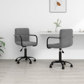 Drehbare Esszimmerstühle, 2 Einheiten, dunkelgrauer Samt von vidaXL, Essstühle - Ref: Foro24-334722, Preis: 130,53 €, Rabatt: %