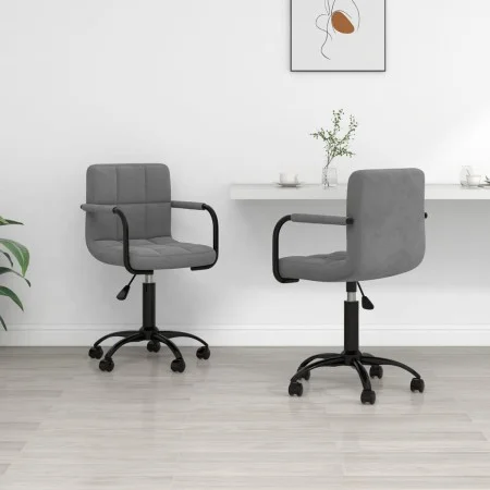 Drehbare Esszimmerstühle, 2 Einheiten, dunkelgrauer Samt von vidaXL, Essstühle - Ref: Foro24-334722, Preis: 128,60 €, Rabatt: %