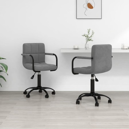Drehbare Esszimmerstühle, 2 Einheiten, dunkelgrauer Samt von vidaXL, Essstühle - Ref: Foro24-334722, Preis: 130,53 €, Rabatt: %
