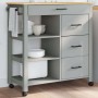 Carrito de cocina MONZA madera maciza de pino 84x40x88,5 cm