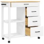 Carrito de cocina MONZA madera maciza de pino 84x40x88,5 cm