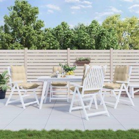 Cojines para silla con respaldo bajo 4 uds tela Oxford beige