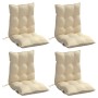 Cojines para silla con respaldo bajo 4 uds tela Oxford beige