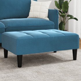 Reposapiés de terciopelo azul 77x55x31 cm en Otomanas | Comprar online en Foro24