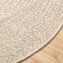 Alfombra ZIZUR aspecto yute interior/exterior crema Ø 160 cm