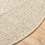 Alfombra ZIZUR aspecto yute interior/exterior crema Ø 200 cm