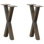 Patas para mesa de centro en forma de X (2 unidades, acero natural, 28 x 42-43 cm) en Patas para mesas | Comprar online en Foro2