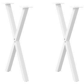 Patas para mesa de comedor en forma de X (2 unidades), color blanco, 50 x (72-73) cm, acero en Patas para mesas | Comprar online