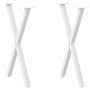 Patas para mesa de comedor en forma de X (2 unidades), color blanco, 57 x (72-73) cm, acero en Patas para mesas | Comprar online