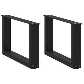 Patas para mesa de centro en forma de U (2 unidades), color negro, 50 x (30-31) cm, acero en Patas para mesas | Comprar online e