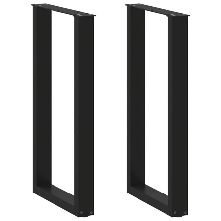 Patas para mesa de bar en forma de U (2 unidades), color negro, 40 x (90-91) cm, acero en Patas para mesas | Comprar online en F