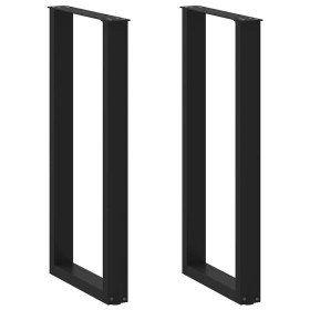 Patas para mesa de bar en forma de U (2 unidades), color negro, 50 x 100-101 cm, acero en Patas para mesas | Comprar online en F