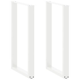 Patas para mesa de bar en forma de U (2 unidades), color blanco, 60 x 100-101 cm, acero en Patas para mesas | Comprar online en 