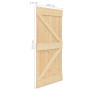 Schiebetür mit Beschlägen aus massivem Kiefernholz, 100 x 210 cm von vidaXL, Türen - Ref: Foro24-3057599, Preis: 432,79 €, Ra...