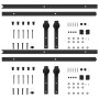 Kit de herrajes de puertas correderas acero negro 2 uds 200 cm