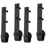 Kit de herrajes de puertas correderas acero negro 2 uds 200 cm