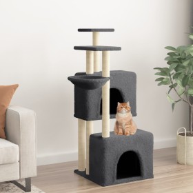 Rascador para gatos con postes de sisal gris oscuro 122 cm de vidaXL, Mobiliario para gatos - Ref: Foro24-172054, Precio: 55,...