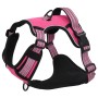 Arnés para perros con correa y collar ajustable rosa L
