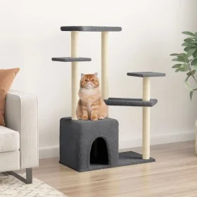 Cat scratching post with dark gray sisal posts 107.5 cm by vidaXL, Cat furniture - Ref: Foro24-172072, Price: 35,72 €, Discou...