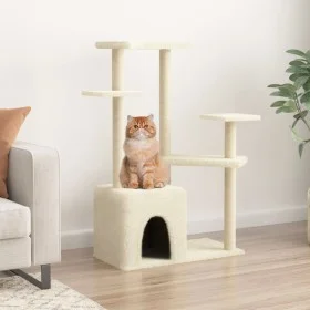 Katzenkratzbaum mit cremefarbenen Sisalstämmen, 107,5 cm von vidaXL, Katzenmöbel - Ref: Foro24-172070, Preis: 38,61 €, Rabatt: %