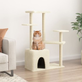 Katzenkratzbaum mit cremefarbenen Sisalstämmen, 107,5 cm von vidaXL, Katzenmöbel - Ref: Foro24-172070, Preis: 39,14 €, Rabatt: %