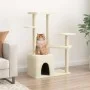 Rascador para gatos con postes de sisal color crema 107,5 cm de vidaXL, Mobiliario para gatos - Ref: Foro24-172070, Precio: 3...