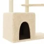 Rascador para gatos con postes de sisal color crema 107,5 cm de vidaXL, Mobiliario para gatos - Ref: Foro24-172070, Precio: 3...