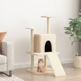 Rascador para gatos con postes de sisal color crema 110 cm by vidaXL, Cat furniture - Ref: Foro24-172037, Price: 41,22 €, Dis...