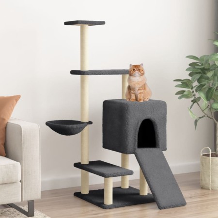 Katzenkratzbaum mit dunkelgrauen Sisalstämmen 130,5 cm von vidaXL, Katzenmöbel - Ref: Foro24-172042, Preis: 68,97 €, Rabatt: %