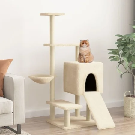 Cat scratching post with cream sisal posts 130.5 cm by vidaXL, Cat furniture - Ref: Foro24-172040, Price: 55,09 €, Discount: %