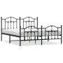 Black metal headboard and footboard bed frame 180x200 cm by vidaXL, Beds and slatted bases - Ref: Foro24-353461, Price: 170,2...
