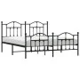Black metal headboard and footboard bed frame 180x200 cm by vidaXL, Beds and slatted bases - Ref: Foro24-353461, Price: 170,2...