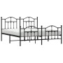 Estructura de cama cabecero y estribo metal negro 180x200 cm